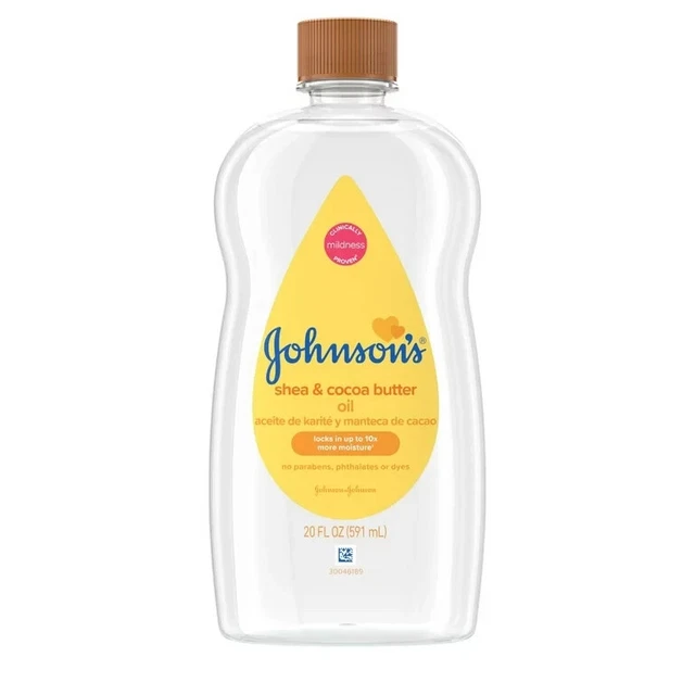 Johnson's Baby Oil, Mineral Oil Enriched with Shea & Cocoa Butter 20 fl. oz