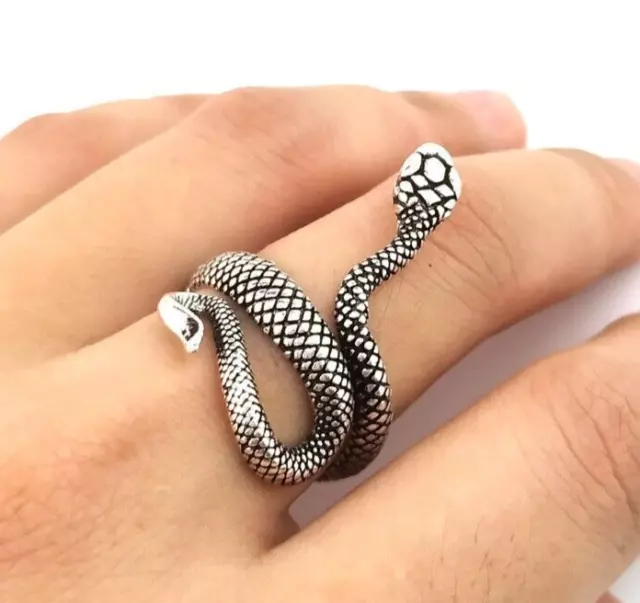Silver Snake Ring Authentic Vintage Engagement Ring Silver Plated Antique Ring