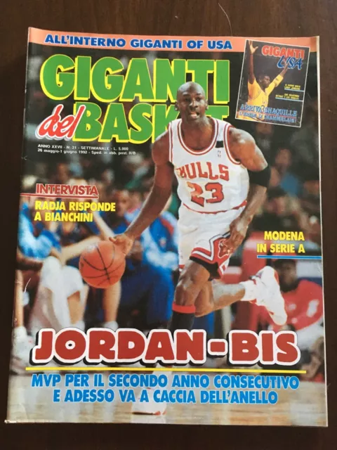 RIVISTA GIGANTI DEL Basket N 21 1992 Michael Jordan Giganti Of