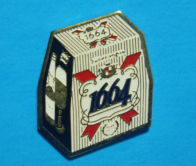 KRONENBOURG 1664 BEER 6 Bottle Pack Rare Vintage Lapel Pin Hat Pin