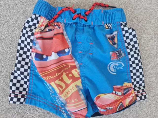 Cars Disney Pixar Swimming Shorts. Age 12 - 18 Months. Blue & Red