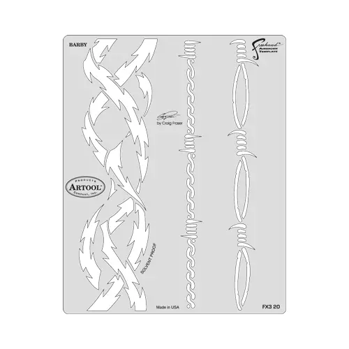 Artool Stencil ART-FX3-20 Craig Fraser's FX 3 Barby barbed Wire