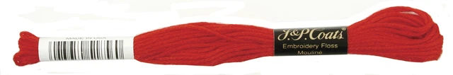 Paquete de 24 abrigos y hilo dental bordado de 6 hilos Clark 8,75 yardas - rojo Navidad brillante - C11