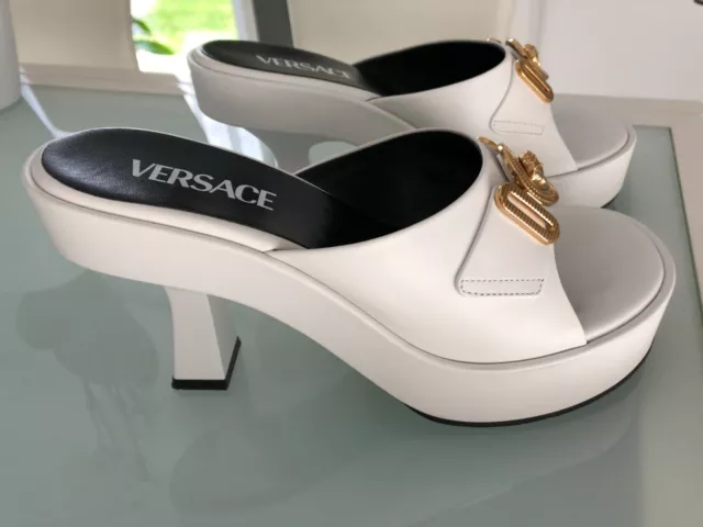 Esclusivi sandali sexy di Versace, taglia 37,5, bianchi, pelle, come nuovi! 3