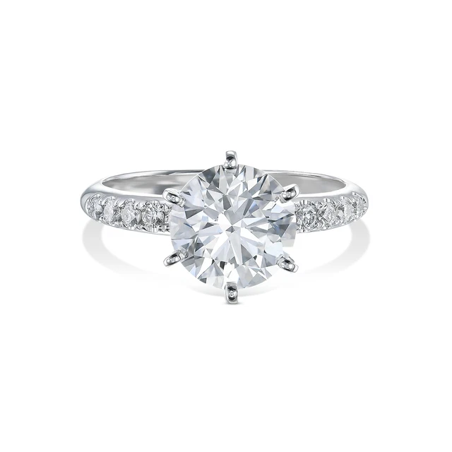 Diamond Engagement Ring VS1 F Round 2.60 Ctw Lab Created IGI Certified Sparkling