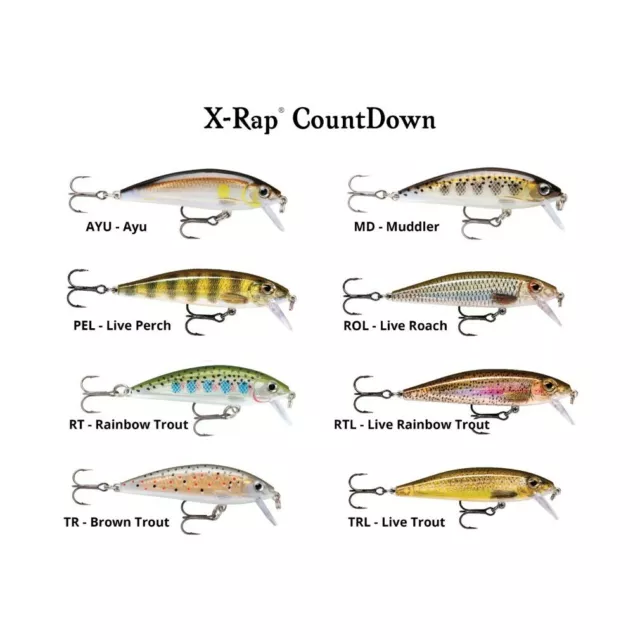 7CM RAPALA X-RAP Countdown Sinking Minnow Fishing Lure $23.95