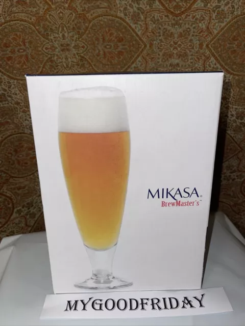 Mikasa Pilsner Glass 9.25" tall 18 oz Brewmaster’s Collection DAH60/425 Set Of 4