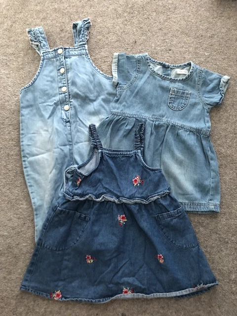 Pacchetto abbigliamento jeans denim bambina 9-12 mesi TU successivo