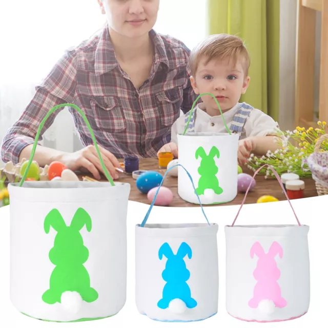 3Pcs Kids   Basket Egg Bags With Ruffled For Children Gift Toys