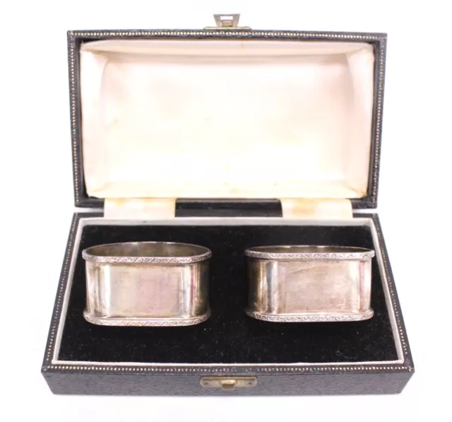 1956 TURNER & SIMPSON Birmingham SILVER Hallmarked Napkin Rings 56g - E15