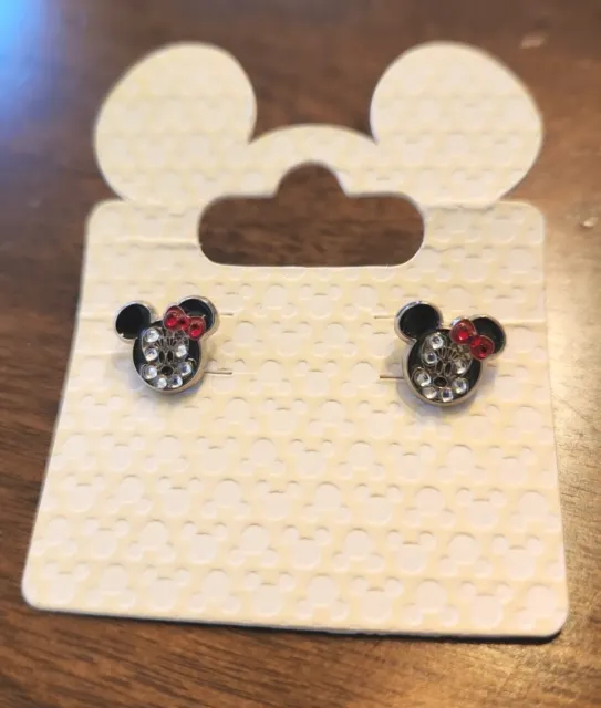 Disney Parks Store Jewelry Rhinestone Minnie Mouse Stud Earrings UNWORN