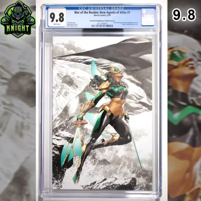 Cgc 9.8 - War Of The Realms New Agents Of Atlas #1 - Mico Suayan Virgin Sketch
