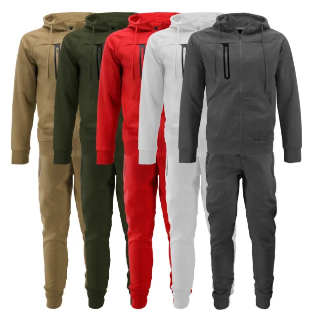 Men's Casual Running Jogging Sweatsuit Gym Sport Hooded Athleisure Tracksuit Set