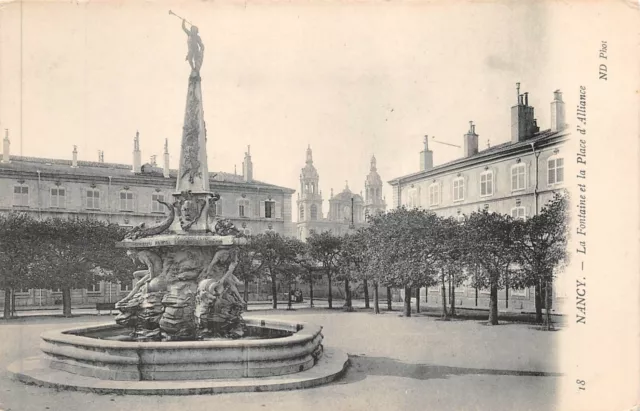 Cpa Nancy La Fontaine Et La Place D’Alliance