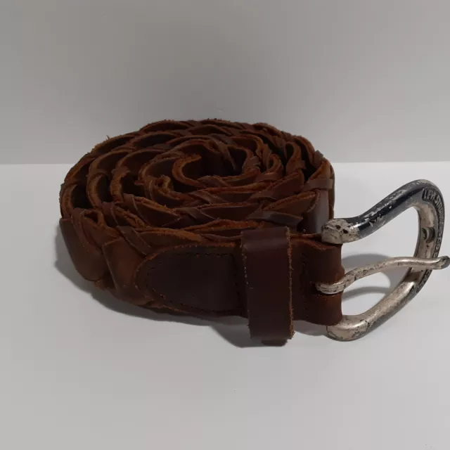 Vintage Levi Strauss & Co. S.F. Cal Size 34/85 Braided Brown Leather Belt #3560