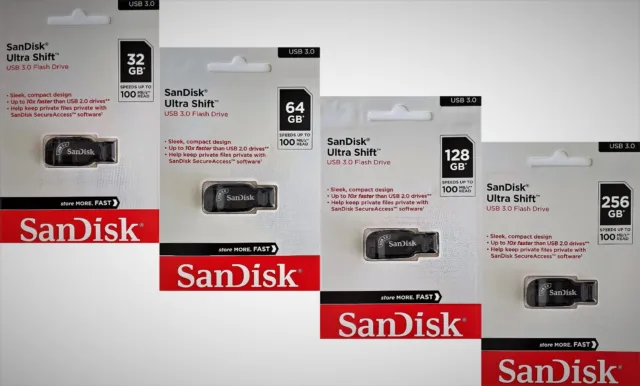 Sandisk USB 3.0 Stick 32GB 64GB 128GB 256GB Ultra Shift USB 3.0 Flash Drive