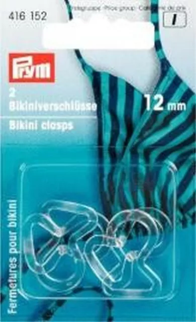 Cierre de Bikini Bucles 2 Unidad 12MM Transparente Plástico Bikini Cierre Prym 4