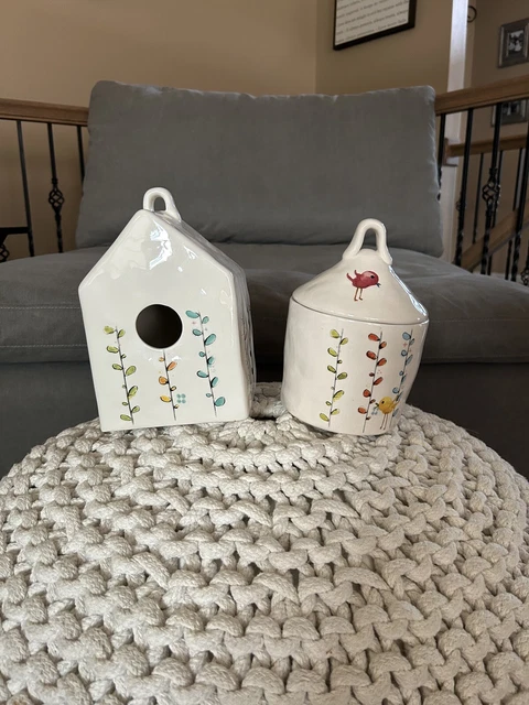 Rae Dunn vintage Vines Birdhouse And canister Magenta Exclusive
