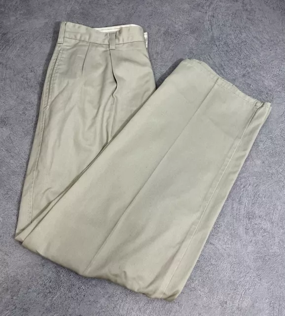 Calvin Klein khakis 33W 30L Straight Leg Beige Front Crease Vintage Retro