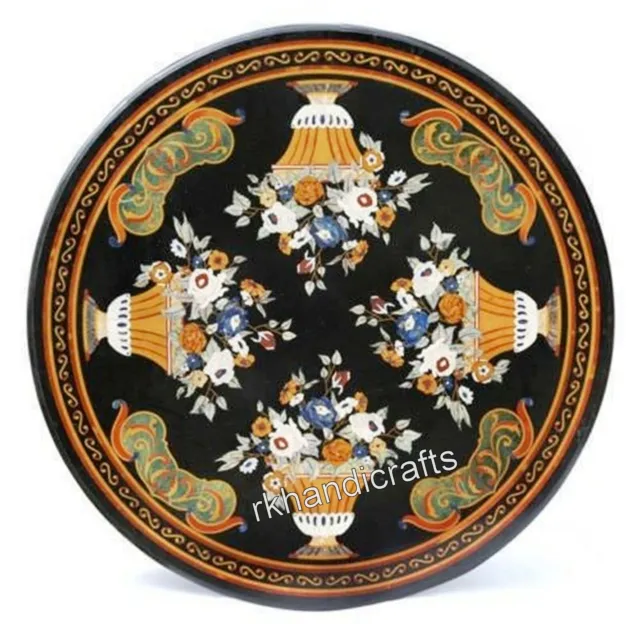 60 Inches Marble Dining Table Top Pietra Dura Art Bar Table from Heritage Crafts