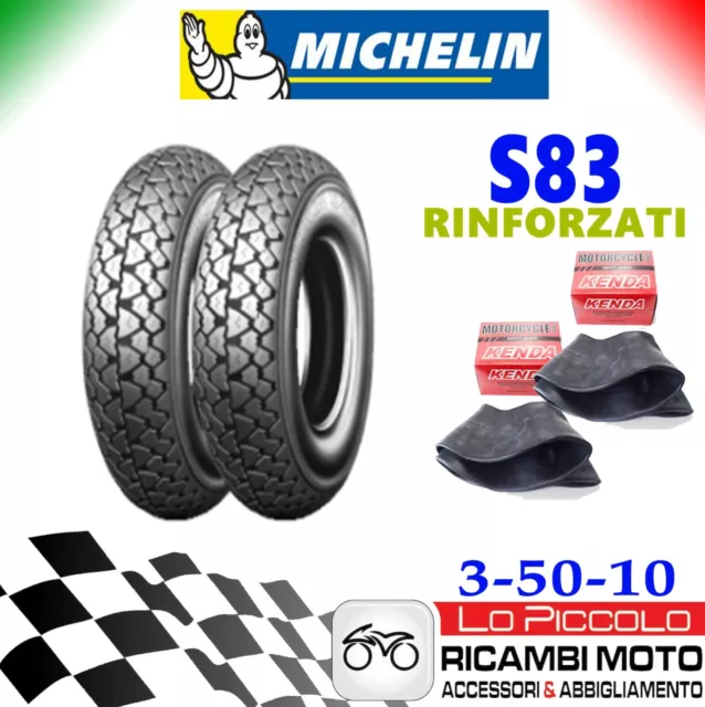 Pneumatici tris di TRE 3 GOMME COPERTONI MICHELIN S83 3.00-10 +