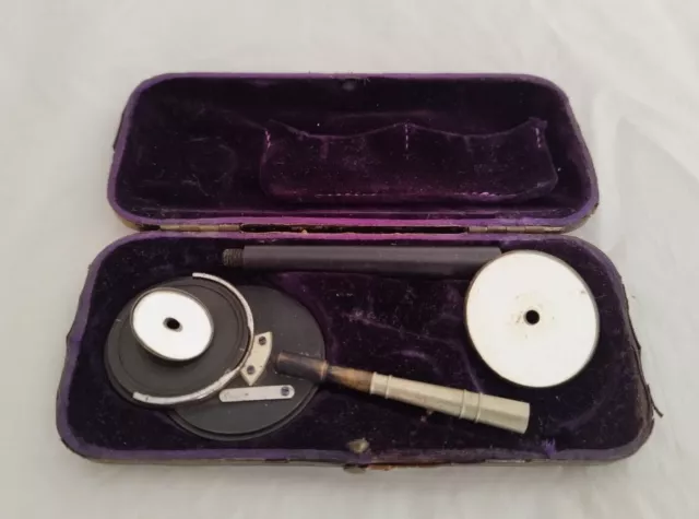 antikes Ophtalmoscop "Hirschberg" um 1900 im original Etui optisches Instrument