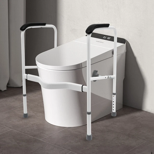 ADJUSTABLE HEIGHT TOILET Rail Safety Frame Assist Handrail Elderly