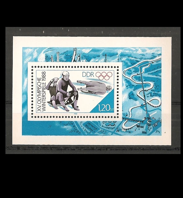 DDR 1988/ Mi. Nr. Block 90** Olympische Winterspiele "Postfrisch