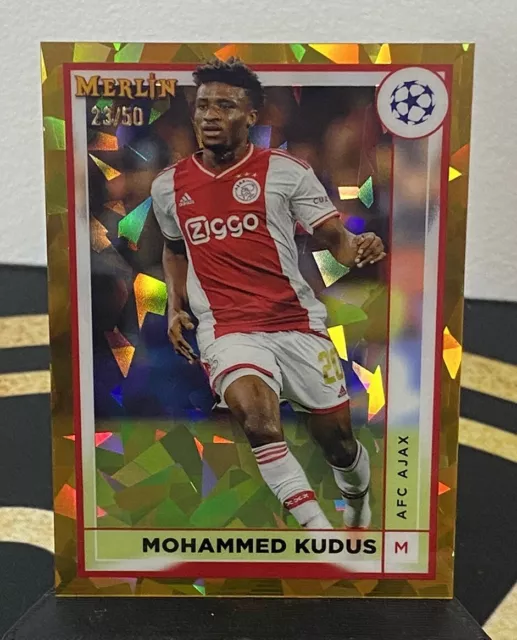 2022 Topps Merlin Mohammed Kudus Ajax Gold Atomic /50 Ajax West Ham Ghana SP