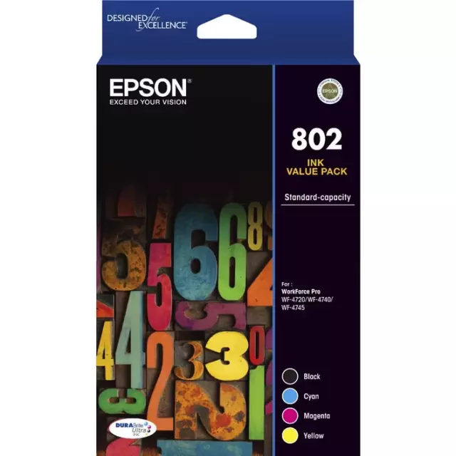 *GENUINE* Epson 802 4 Colour Ink Cartridge Value Pack | FREE POSTAGE