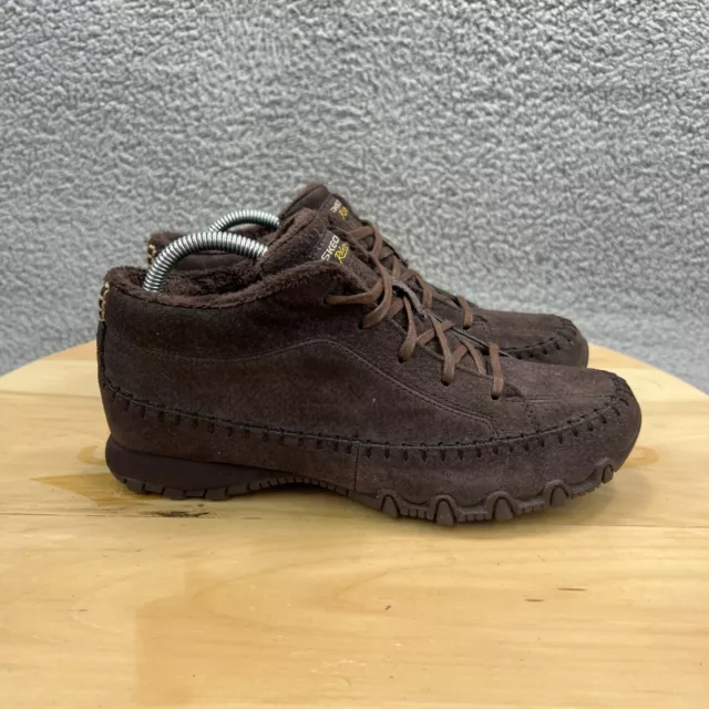 Skechers Bikers Totem Pole Womens Size 7 Shoes Brown Suede Faux Fur Lined