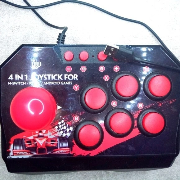 4-in-1 USB Wired Game Joystick Retro Arcade Station TURBO Games Console Rocker