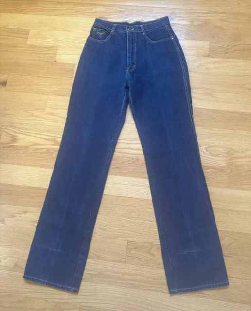 Vintage Brittania High Waist Wide Leg Jeans Size 12 Dark Wash Boho 70’s 80s EUC 2