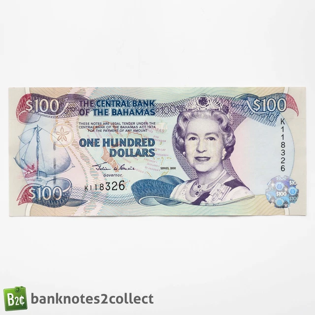 BAHAMAS: 1 x 100 Bahamas Dollar Series 2000 Banknote.