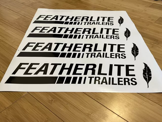 Featherlite Aluminum Trailer Decals (Set 2) Black 24” Replacement Stickers Kit