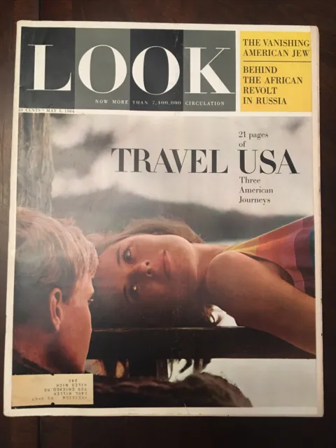 Look Magazine May 5, 1964 Travel USA Three American Journeys Vintage Africa See