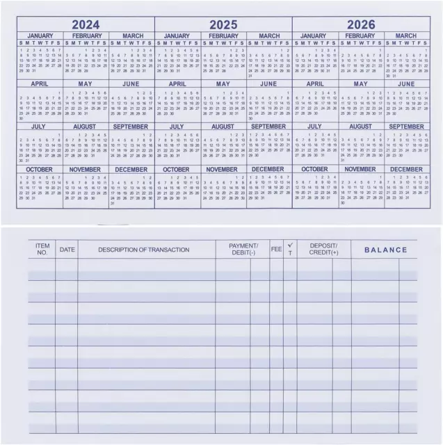 20 Pack Checkbook Register, Check Registers for Personal, Blank Ledger Transacti