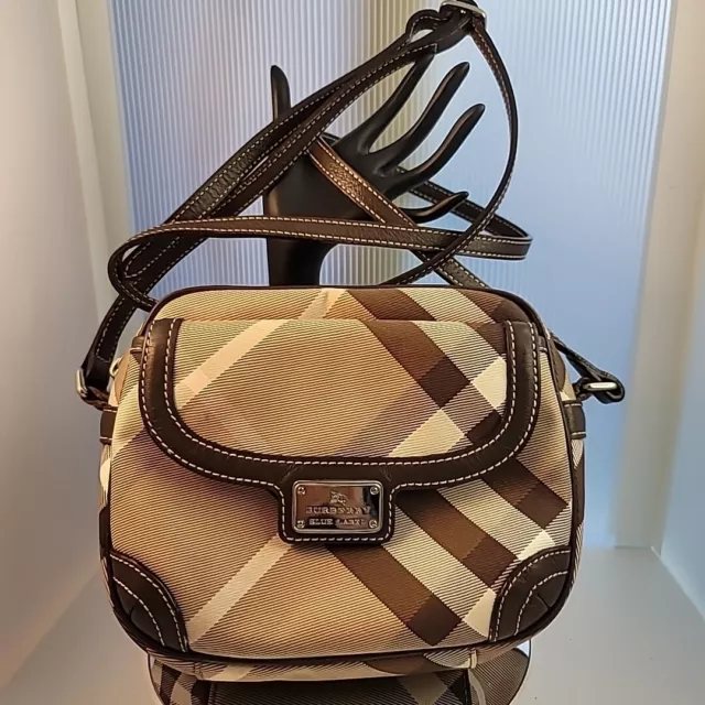 Burberry Blue Label Nova Check Brown Beige Crossbody Bag Guc