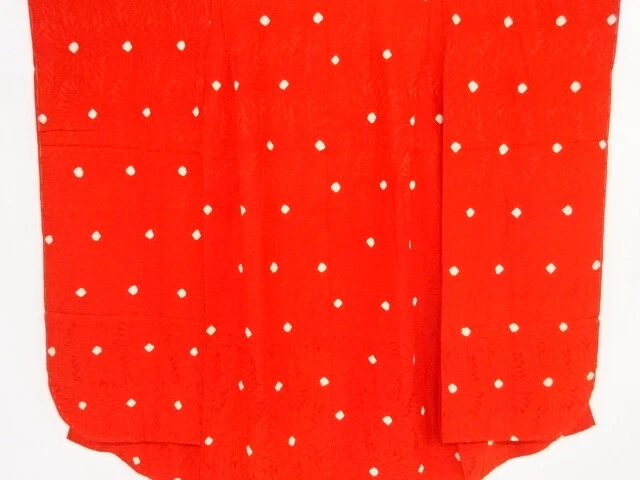 80155# Japanese Kimono / Hitoe Juban For Girls / Shibori / Dots