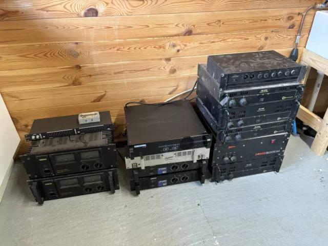 12 x Various PA Power Amplifiers. Yamaha/Cambridge Audio/Rauch/PSL. No Reserve!