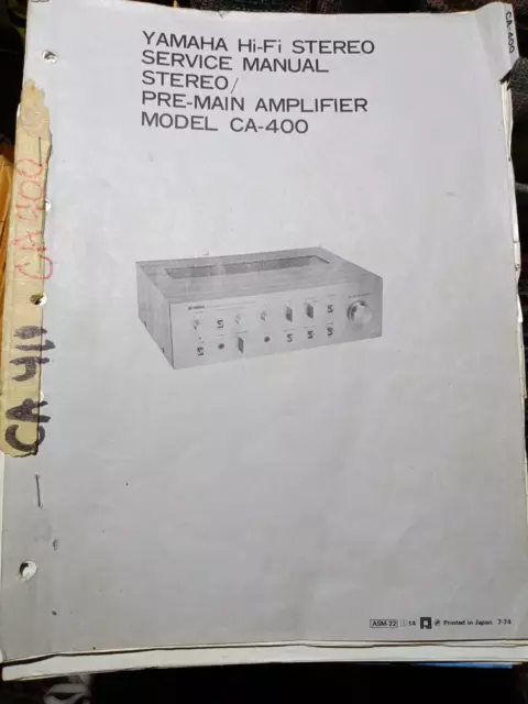 Yamaha CA-400 Pre Main Amplifier Service Manual Original