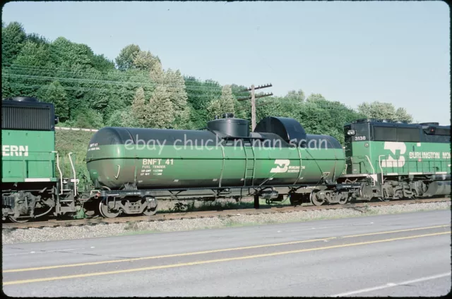 Original Slide Burlington Northern BN FT41 Fuel Tender Tank Car Seattle WA 1986