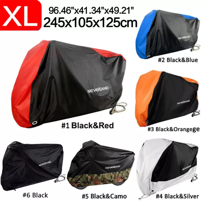 NEVERLAND XL Waterproof Motorcycle Cover Bike Sun/Rain/Dust Protector Heavy Duty