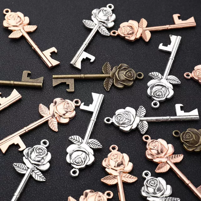 10Pcs Rose  Key Shaped Bottle Opener Metal Portable Beer Wine Bottle OpI4UK DR 2