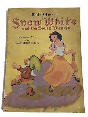Walt Disney Snow White Seven Dwarfs Authorized Movie Book 1938 #925 Whitman