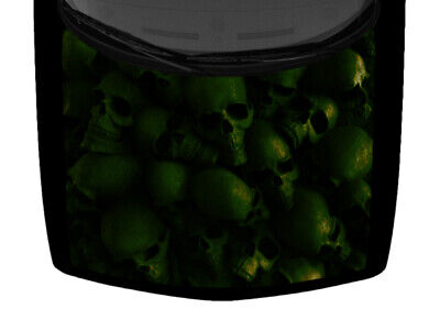 Grunge 3D Skulls Dark Green Pile Black Truck Vinyl Decal Car Graphic Hood Wrap
