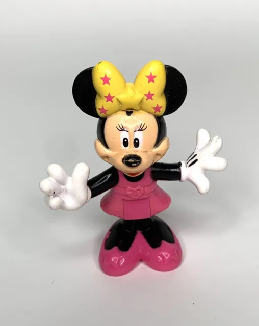 Disney Minnie Mouse Yellow Star Bow 2.5" Mini Figure Toy PVC Cake Topper
