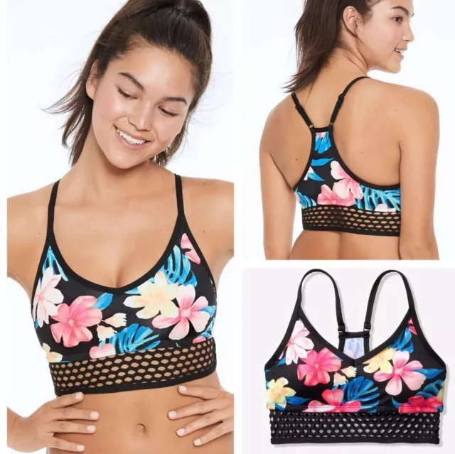 VICTORIA'S SECRET PINK Ultimate Lightly Lined Sports Bra Black And White  Dots £19.99 - PicClick UK