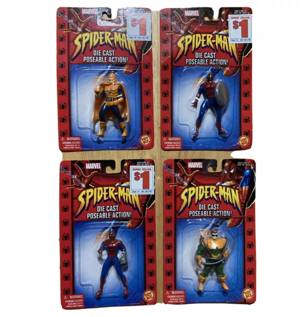 Spider-Man Poseable Die-Cast Figures - LOT OF 4 - Doc Ock, Hobgoblin ToyBiz 2002