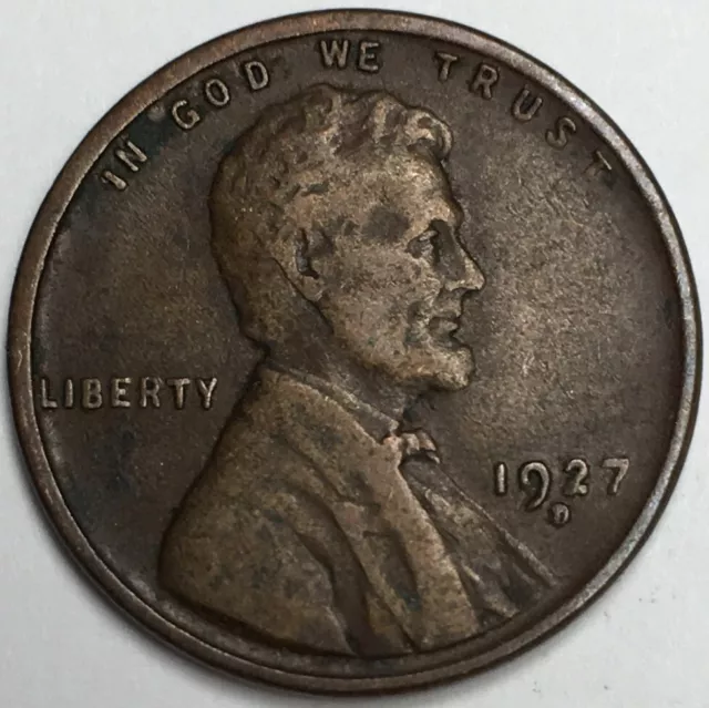 1927-D United States Lincoln Wheat Cent Penny - Good or Better KM#132 - WC27D